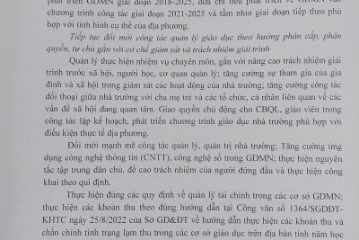 Kế hoạch thực hiện nhiệm vụ năm học 2022-2023
