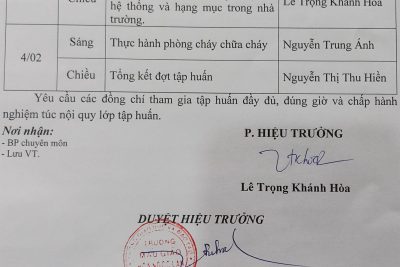 Kế hoạch tập huấn phòng cháy chữa cháy