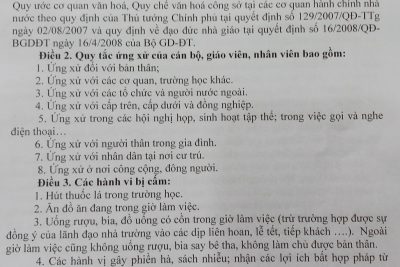 Bộ quy tắc ứng xử và môi trường văn hóa trong trường MG Hoa Ngọc Lan